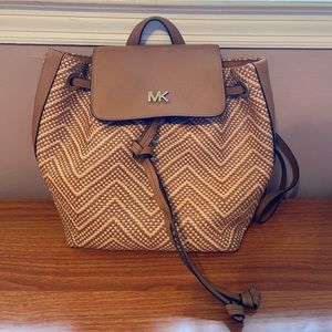 Michael Kors Woven & Leather Backpack